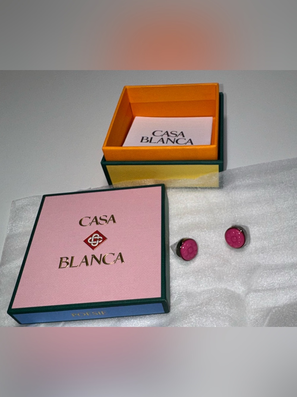 Casablanca Pink Floral Stud Earrings Retails $200